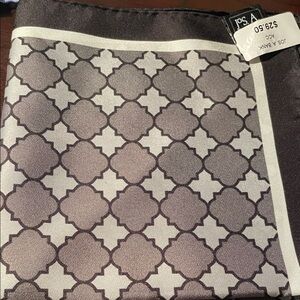 100% Silk Jos. A. Bank Gray Geometric Pocket Square